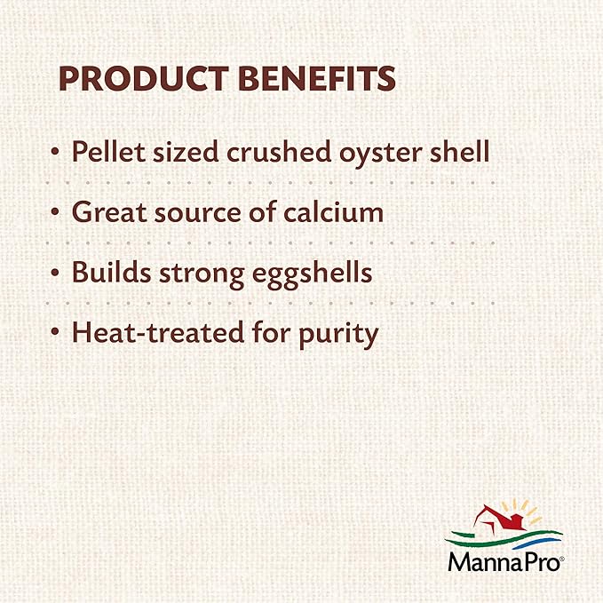 Manna Pro Crushed Oyster Shell for Laying Hens - Laying Chicken Oyster Shell - 6-Pack of 5lbs