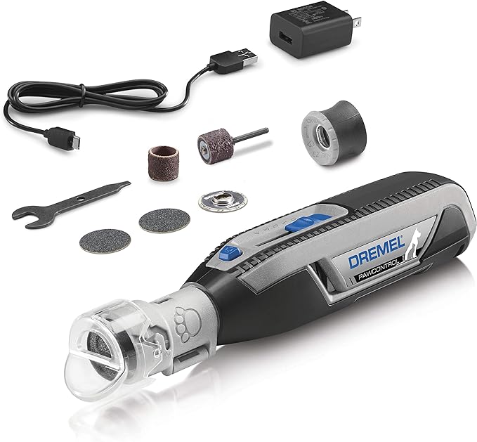 Dremel PawControl 7760-PGK Dog Nail Grinder and Trimmer - Cordless & Rechargeable Pet Grooming Tool Kit - Safe and Humane for Dogs, Cats, and Small Animals