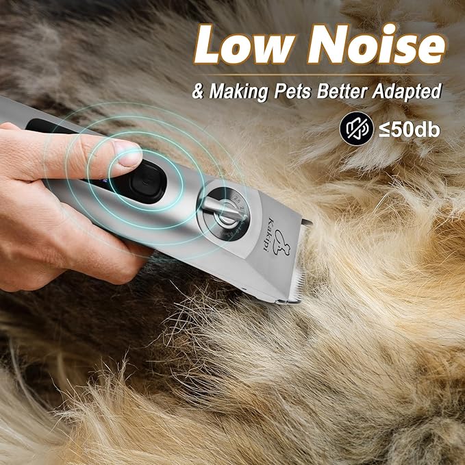 Dog Grooming Kit and Dog Paw Trimmer, 3 in 1 Low Noise Waterproof Dog Clippers for Grooming, Cordless Pet Grooming Kit, Pro Dog Trimmer for Thick Coats, Shaver with Scissor for Dogs Cat Pets Animal