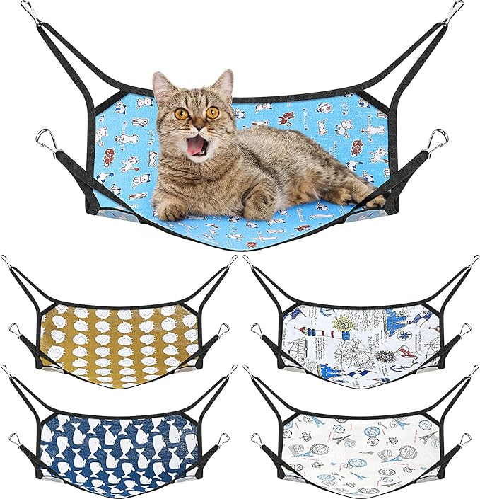 5 Pieces Pet Cage Hammock Pet Hammock Pet Cats Hammock Soft Pet Bed Suitable for Ferret Hammock Guinea Pig Hamster Gerbil Kittens Cats Cage