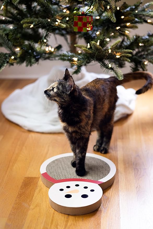 Pearhead Holiday Snowman Cat Scratch Pad, Cat Toy Scratch Pad for The Holidays, Festive Christmas Scratch Pad, Snowman Toy for Cats