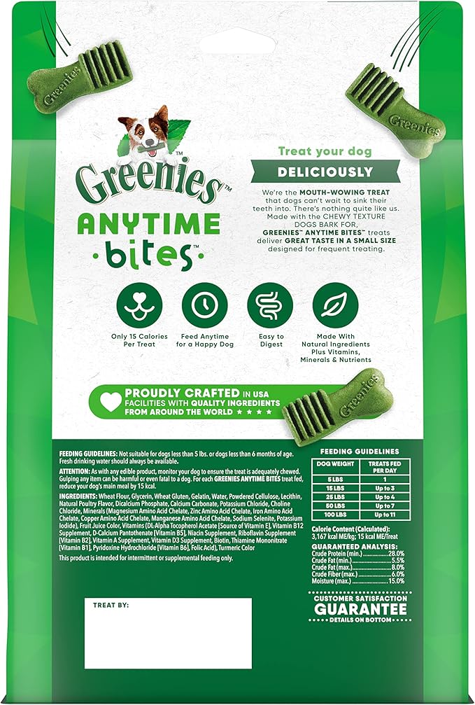 Greenies Anytime Bites Dog Treats, Original Flavor, 24 oz. Bag, 1.5 Pound (Pack of 1)