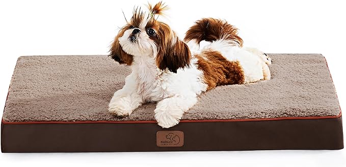 Bedsure Small Dog Bed for Small Dogs - Orthopedic Waterproof Dog Beds with Removable Washable Cover, Egg Crate Foam Pet Bed Mat, Suitable for Dogs Up to 20 lbs, Oxford Fabric Bottom