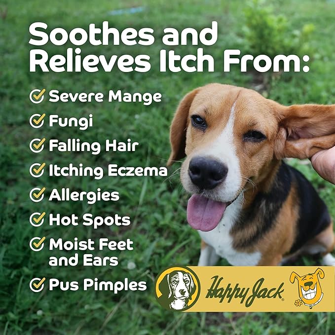 Happy Jack Mange Medicine & Mange Treatment for Dogs & Horses - Brings Relief to Severe Mange, 8oz