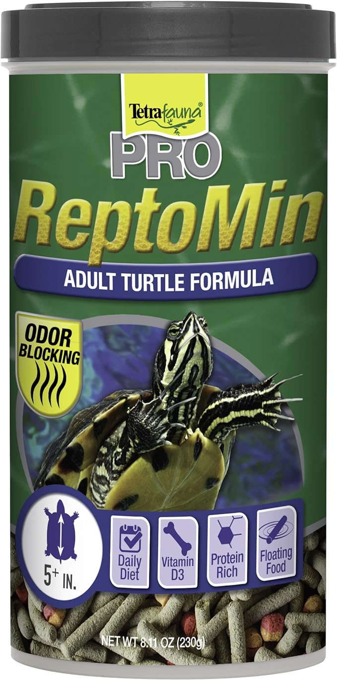 Tetra TetraFauna PRO ReptoMin Pro Sticks Adult Turtle Formula Daily Diet for Aquatic Turtles, 8.11 oz