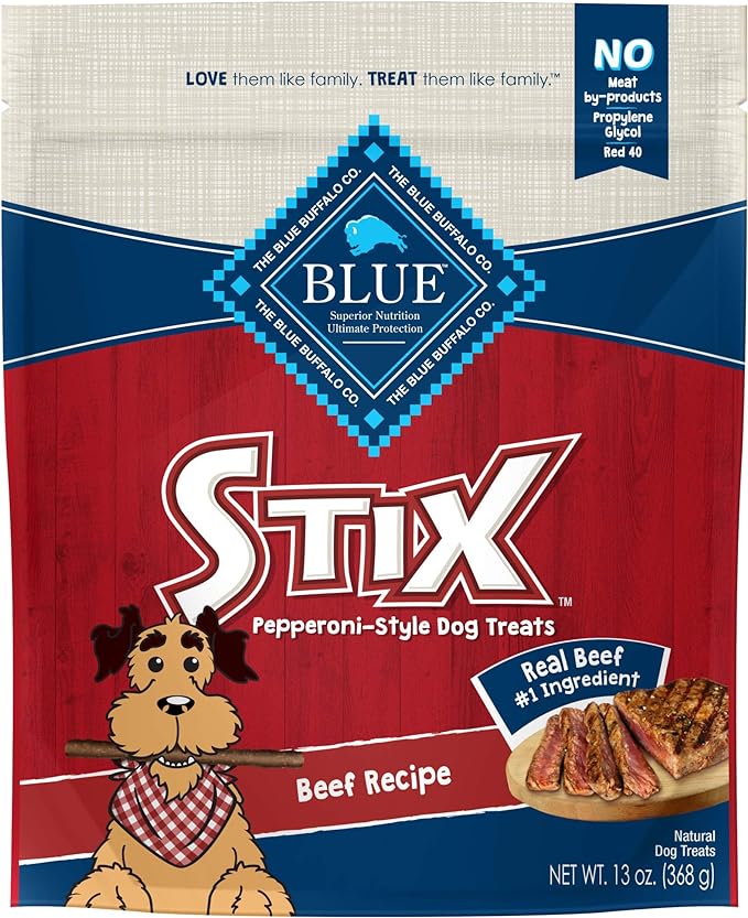 Blue Buffalo Stix Natural Soft-Moist Dog Treats, Beef Recipe 13-oz Bag