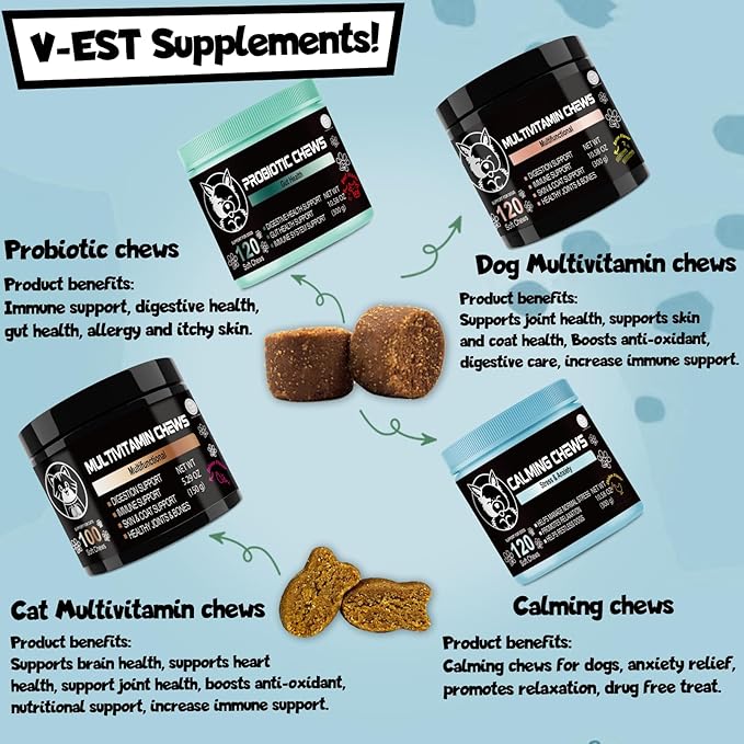 Pets Calming Chews for Dogs - Melatonin for Dogs - Safe Food Supplements - Dog Anxiety Relief -Hemp Calming Chews for Dogs - Separation Anxiety Relief for Dogs - Pets Travel Calm - Dog Calm