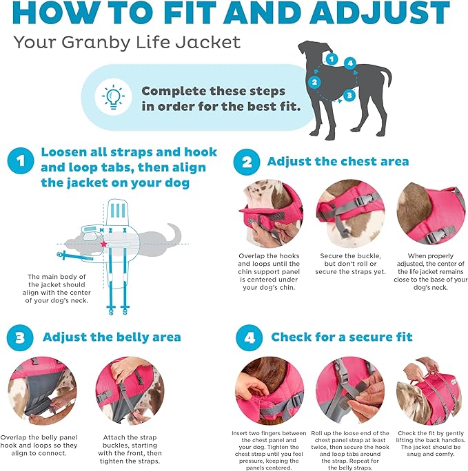 Outward Hound Granby Splash Pink Dog Life Jacket, XL