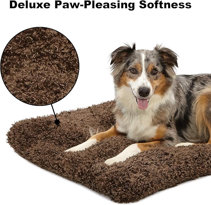 Midwest Homes for Pets Deluxe Dog Beds | Super Plush Dog & Cat Beds Ideal for Dog Crates | Machine Wash & Dryer Friendly, 1-Year Warranty, Cocoa, 30-Inch