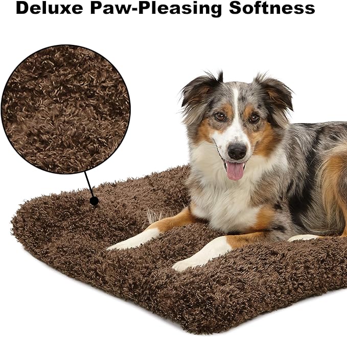 Midwest Homes for Pets Deluxe Dog Beds | Super Plush Dog & Cat Beds Ideal for Dog Crates | Machine Wash & Dryer Friendly, 1-Year Warranty, Cocoa, 36-Inch