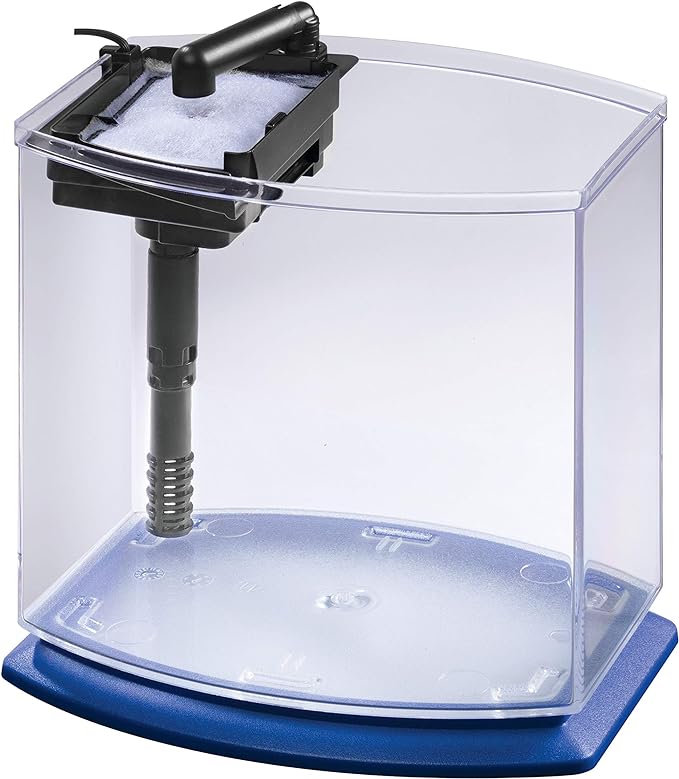 Aqueon LED MiniBow Small Aquarium Fish Tank Kit with SmartClean Technology, Blue, 1 Gallon