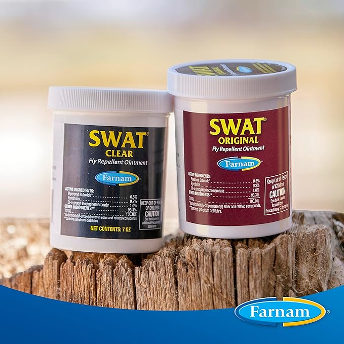 Farnam SWAT Fly Repellent Ointment for Wounds, Sores, Scratches and Abrasions Pink 7 Ounces