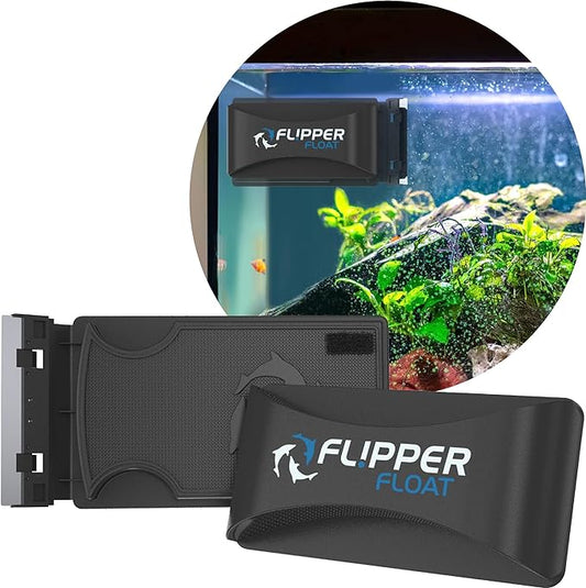 FL!PPER Cleaner Float - 2-in-1 Floating Magnetic Aquarium Glass Cleaner - Fish Tank Cleaner - Scrubber & Scraper Aquarium Cleaning Tools - Floating Fish Tank Cleaner, Standard