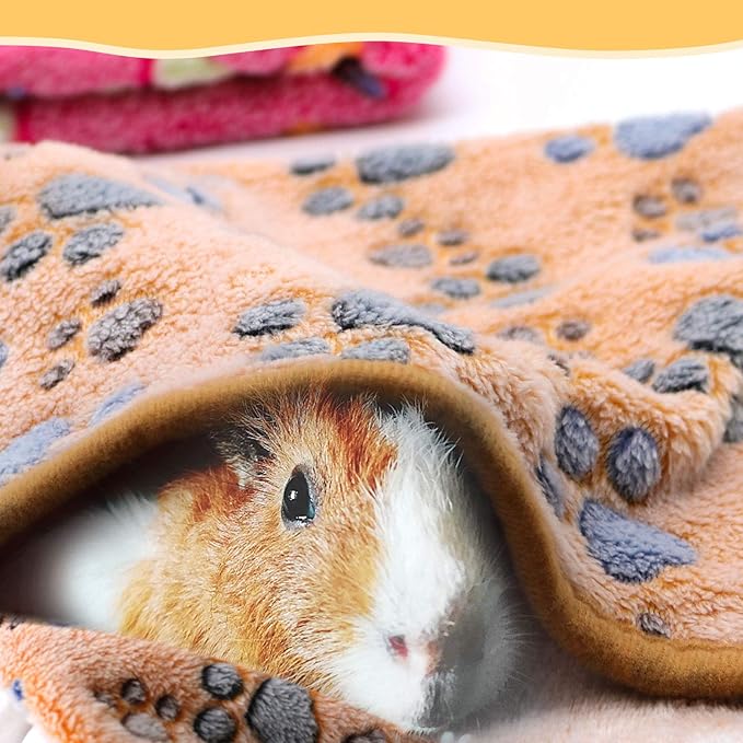 BWOGUE Guinea Pig Blanket, 3 Pack Small Animal Soft Warm Pet Fleece Blankets Sleep Mat Pad Cover Flannel Throw for Hamster Guinea Pig Rabbit Dog Cat Chinchilla Hedgehog