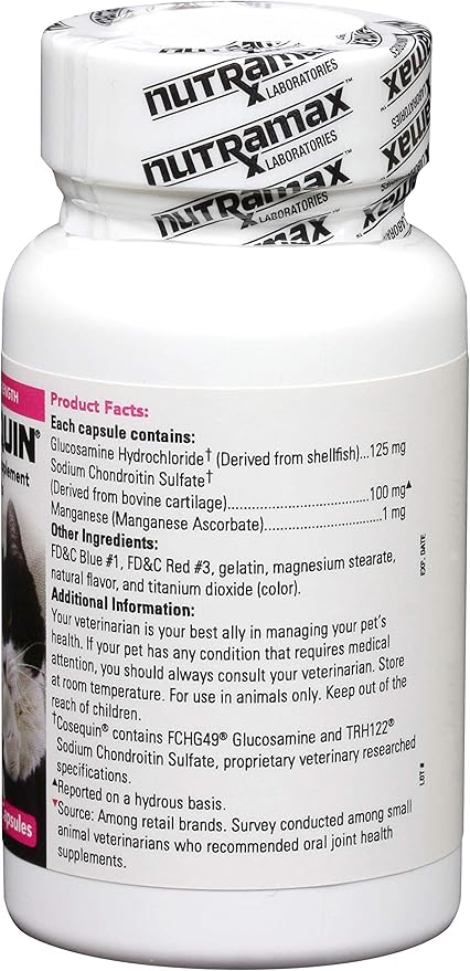 Nutramax Cosequin Joint Health Supplement for Cats - with Glucosamine and Chondroitin, 30 Capsules (Pack of 2)