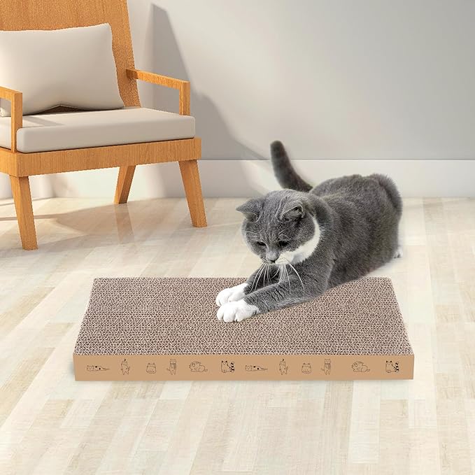 8 Packs in 1 Cat Scratch Pad, Cat Scratcher Cardboard,Reversible,Durable Recyclable Cardboard, Suitable for Cats to Rest, Grind Claws and Play