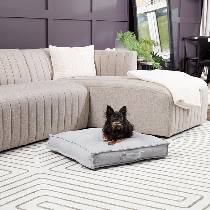 South Pine Porch Mila Square Tufted Pillow Style Dog Bed, Cement, Small (24" x 24")