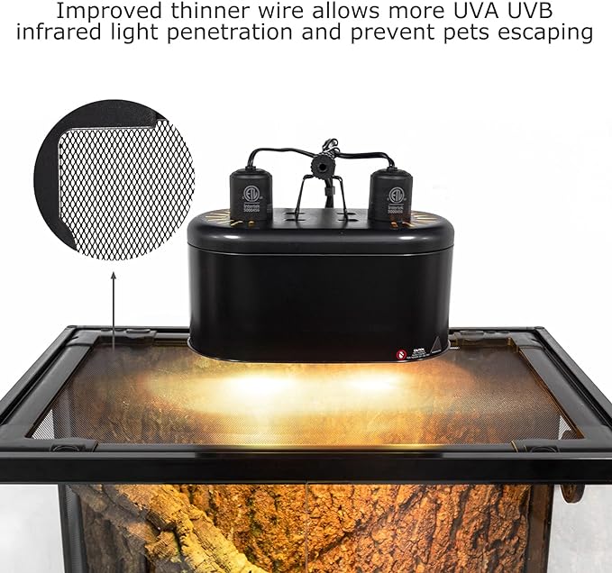 REPTI ZOO Glass Reptile Terrarium 20 Gallon, Front Opening Reptile Tank 30" x 12"x 12" for Reptile Pets Gecko Lizard Snake, Top Screen Ventilation Escape Proof Lid