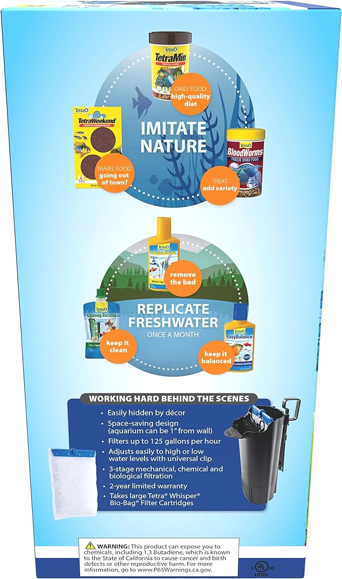 Tetra Whisper Internal Filter 10 To 30 Gallons, For aquariums, In-Tank Filtration With Air Pump