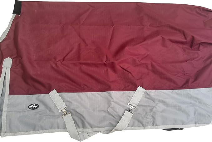 1200D Waterproof and Breathable Horse Sheet TGW Rding Horse Blanket (82", Wine)