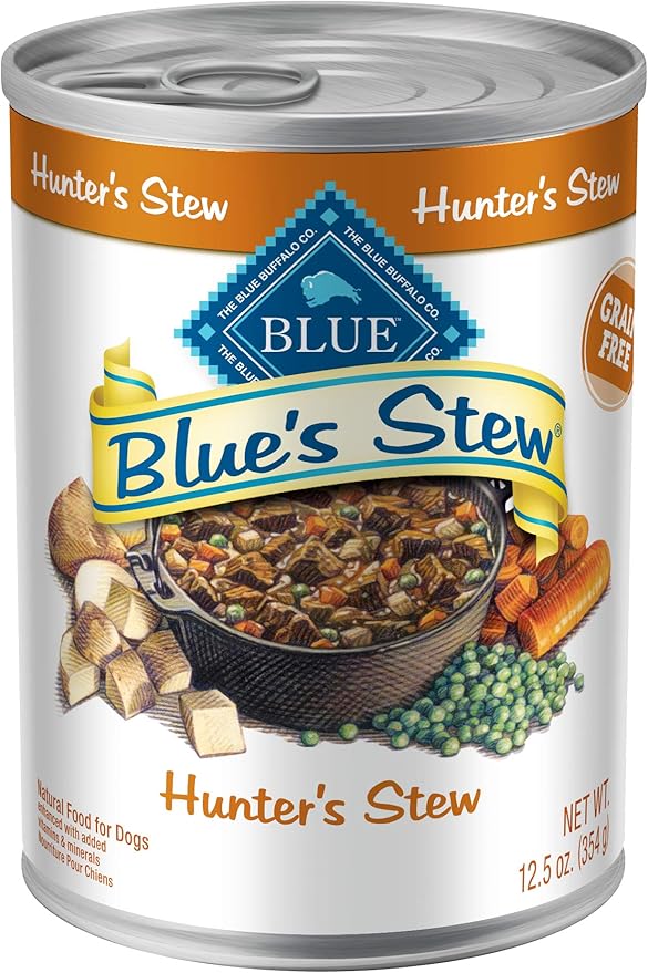 Blue Buffalo Blue's Stew Grain Free Natural Adult Wet Dog Food, Hunter's Stew 12.5 oz cans (Pack of 12)