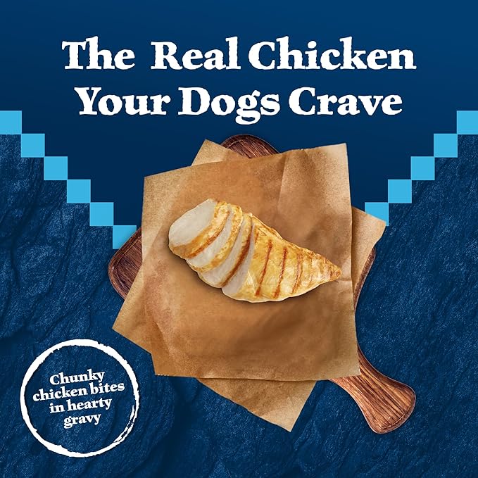 Blue Buffalo Wilderness Trail Toppers Wild Cuts Natural High-Protein Dog Wet Food, Chicken Bites in Hearty Gravy, 3-oz Pouch, 12 Count