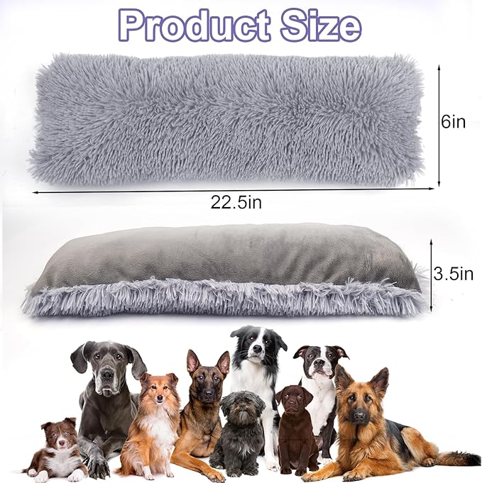 Mity rain Dog Pillow, Dog Calming Pillow for Anxiety Relive, Double Side Long Pillow for Large and Medium Dogs Joint Relief Sleeping Improve, Pet Calming Toy Gray