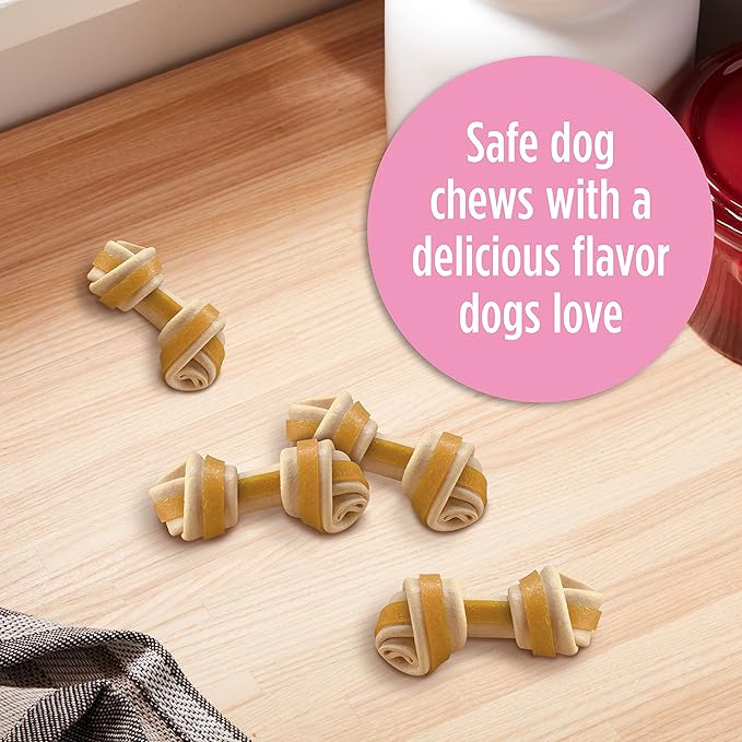 Milk-Bone Chews GnawBones Rawhide Free Dog Treats, Chicken, 30 Long Lasting Mini Knotted Bones