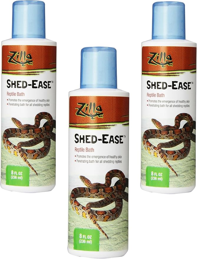 Zilla Reptile Health Supplies Shed-Ease Bath, 8-Ounce Bottles (3 Pack)