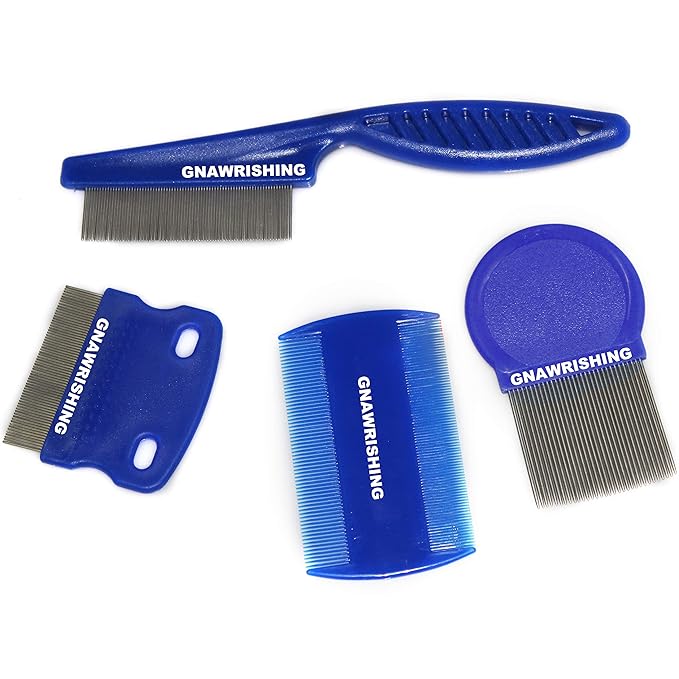 Flea Comb 4Pcs with High Strength Teeth Pet Tear Stain Remover Combs, Pet Dog Cat Grooming Comb Set Effective Float Hair Remover