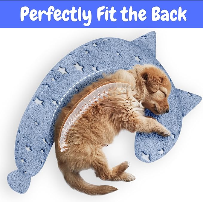 Dog Calming Pillow, Glow in The Dark Dog Throw Pillow, Soft Question Mark Pillows for Dogs, Kids, Adults, Washable Dog Bed Pillow, Cozy Dog Body Pillow Gifts (L Blue)