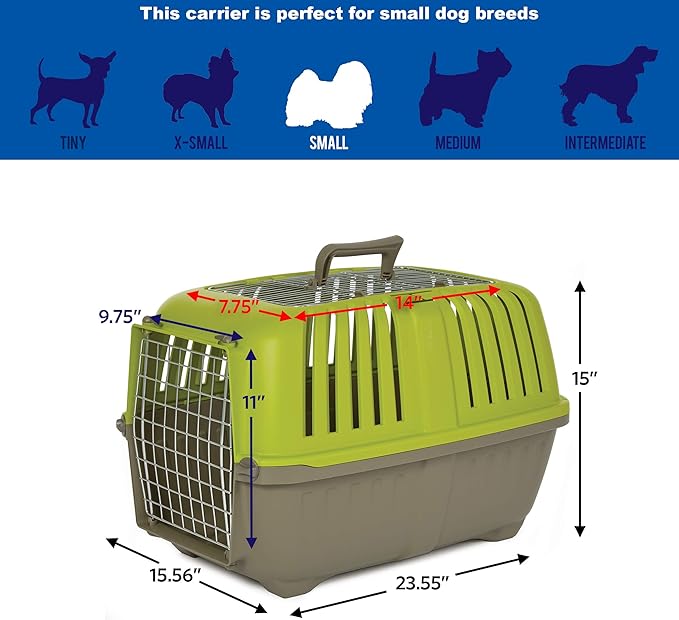 MidWest Homes for Pets Spree Travel Pet Carrier, Dog Carrier Features Easy Assembly and Not The Tedious Nut & Bolt Assembly of Competitors, Ideal for Small Dogs & Cats