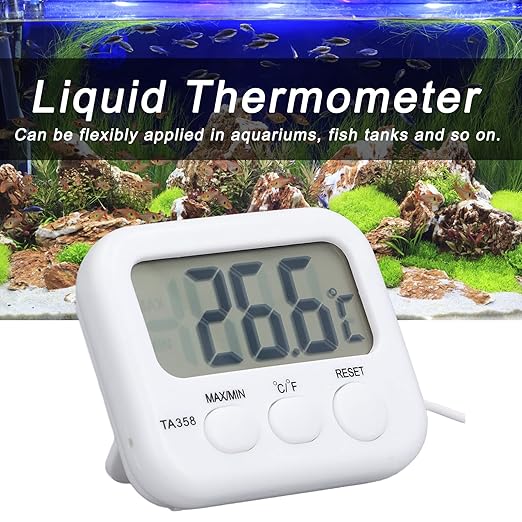 Water Thermometer, LCD Digital Display Temperature Measuring Tool for Fish Aquarium,-40~70℃