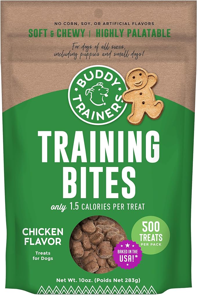 Buddy Biscuits Trainers 10 oz. Pouch of Training Bites Soft & Chewy Dog Treats Made with Chicken Flavor