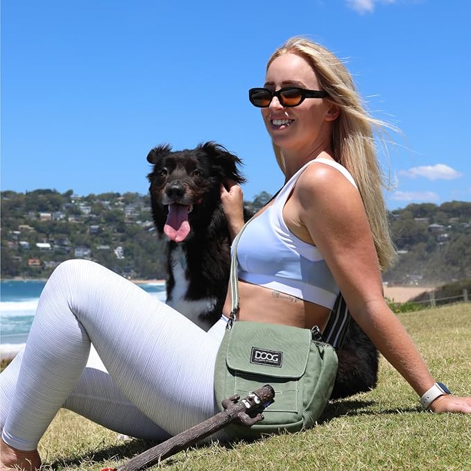 DOOG | Walkie Bag | Adjustable Shoulder Bag With Poo Bag Compartment | Green