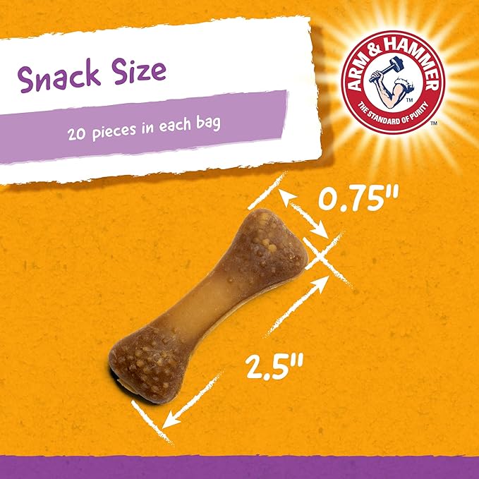 Arm & Hammer for Pets Nubbies Dental Treats for Dogs | Dental Chews Fight Bad Breath, Plaque & Tartar Without Brushing | Peanut Butter Flavor, 20 Count