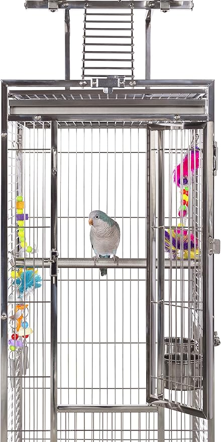 Prevue Pet Products Small Stainless Steel Playtop Bird Cage