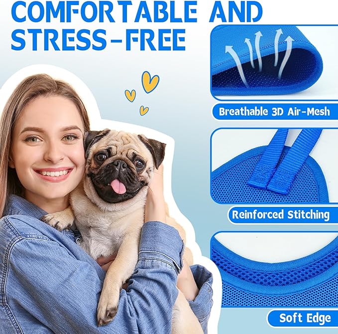 Supet Dog Grooming Hammock Harness for Cats Dogs, Relaxation Pet Grooming Hammock Restraint Dog & Small Animal Leashes Sling for Grooming Dog Grooming Helper for Nail Trimming Clipping Grooming Blue S