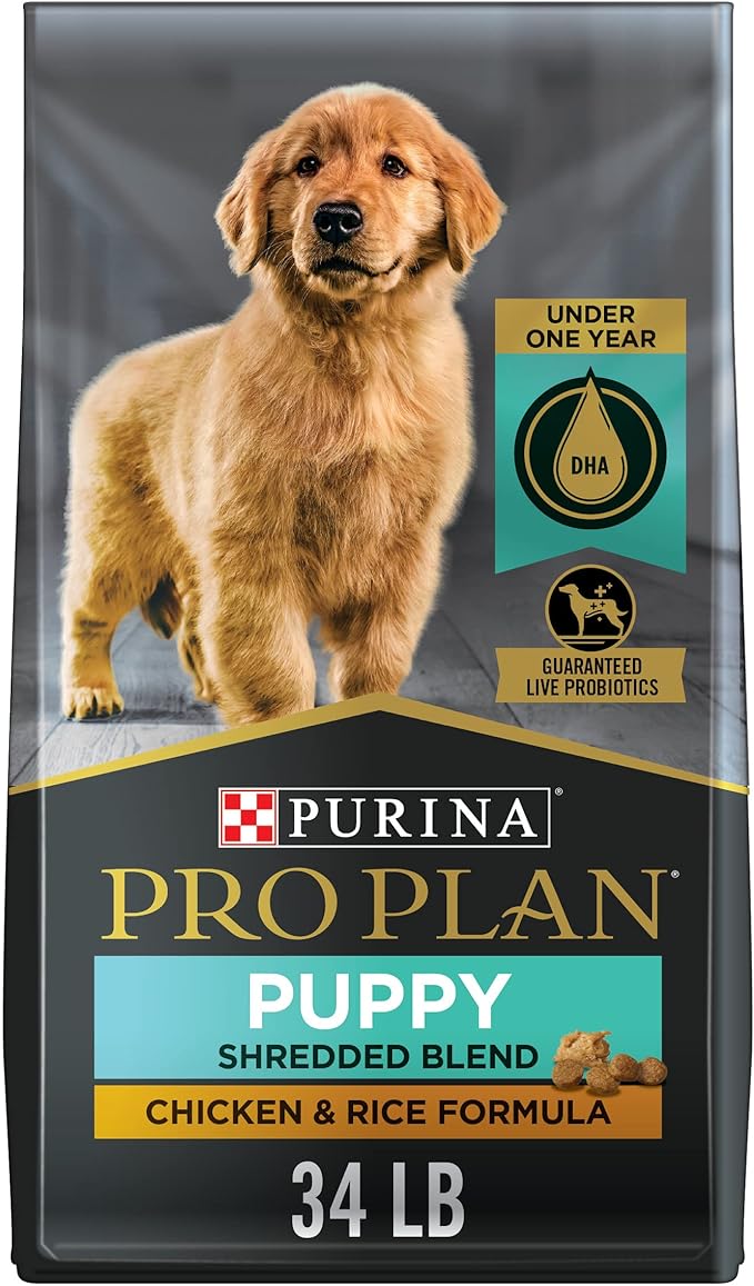 Purina Pro Plan High Protein Puppy Food Shredded Blend Chicken & Rice Formula - 34 lb. Bag