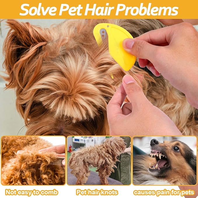 5 Pcs Knotting Comb Pet Grooming Tool, De Knotting Comb for Dog,Cats,2024 Multifunctional Pet Hair Shedding Tool Supplies for Removing Tangled and Loose Hair