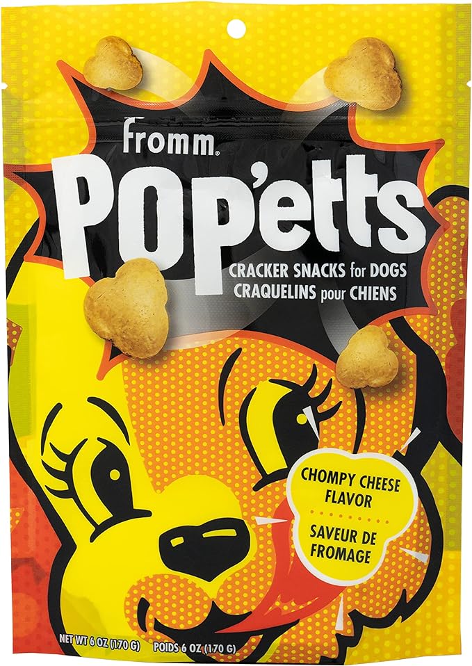 Fromm Pop'etts Chompy Cheese Cracker Dog Snacks - Premium Dog Treats - Cheese Recipe - 6 oz
