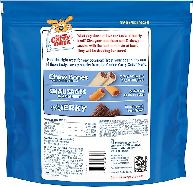 Canine Carry Outs Dog Treats, Beef Flavor, 47 Ounce (Pack of 2)