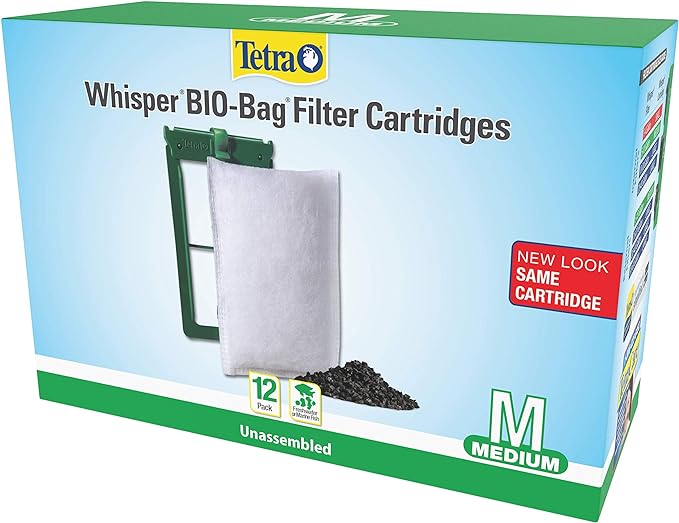 Tetra Whisper Bio-Bag Filter Cartridges For Aquariums - Unassembled Medium, 12 Count (Pack of 1)