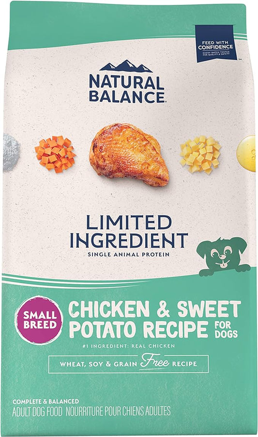 Natural Balance Limited Ingredient Small Breed Adult Grain-Free Dry Dog Food, Chicken & Sweet Potato Recipe, 4 Pound (Pack of 1)