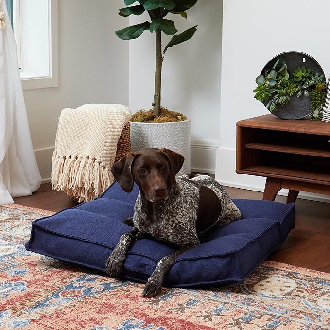 South Pine Porch Mila Square Tufted Pillow Style Dog Bed, Cobalt, Medium (32" x 32")