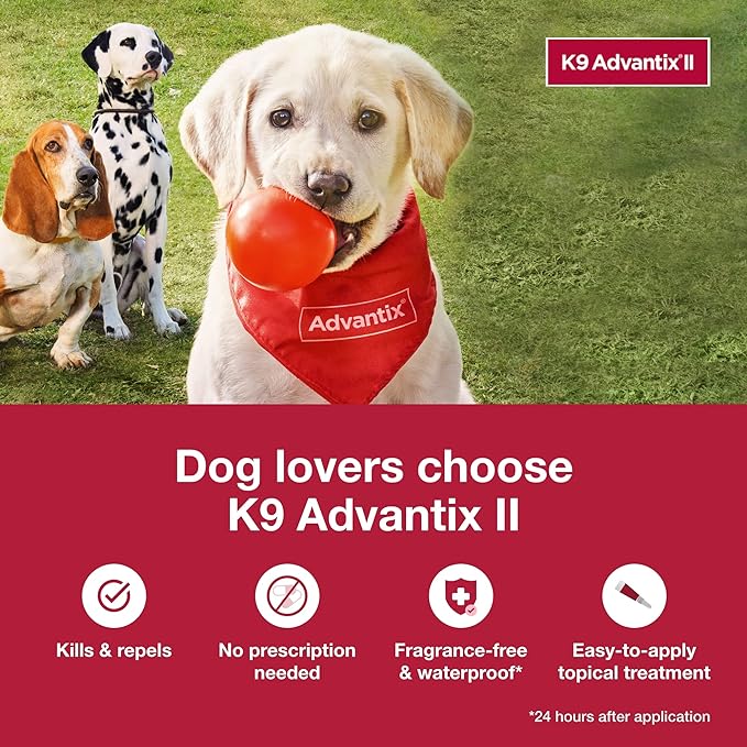 K9 Advantix II XL Dog Vet-Recommended Flea, Tick & Mosquito Treatment & Prevention | Dogs Over 55 lbs. | 8-Mo Supply