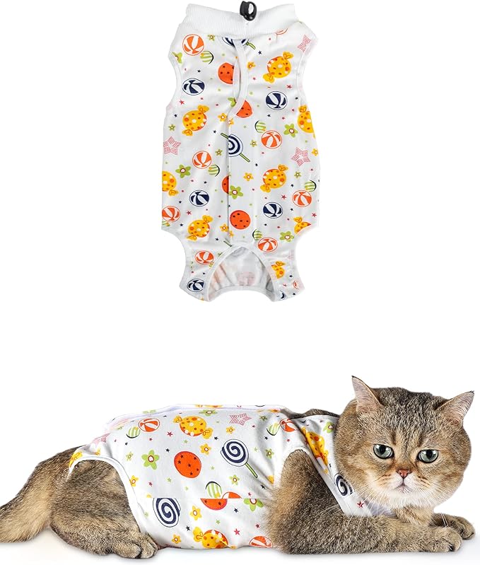 ANWA Cat Recovery Suit - Breathable Cat Surgery Recovery Suit Female, Cat Onesie for Cats After Surgery, Cat Spay Recovery Suit Female Abdominal Wounds