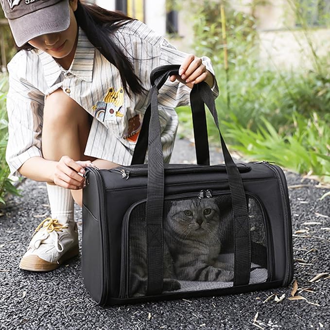 Pet Carrier for Small Dogs Airline Approved Soft-Sided Pet Carrier Collapsible Dog Carrier Breathable Dog Travel Carrier Puppy Carrier Black