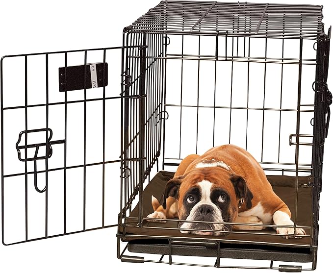 K&H Pet Products Self-Warming Crate Pad, Warming Dog Crate Bed, Machine Washable Dog Crate Mat, Mocha Large 25 X 37 Inches