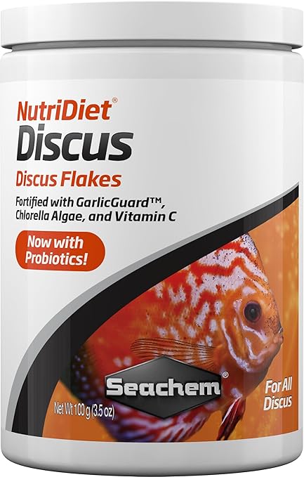 Seachem NutriDiet Discus Flakes - Fortified Ornamental Fish Food Supplement 100g 3.52 Ounce (Pack of 1)